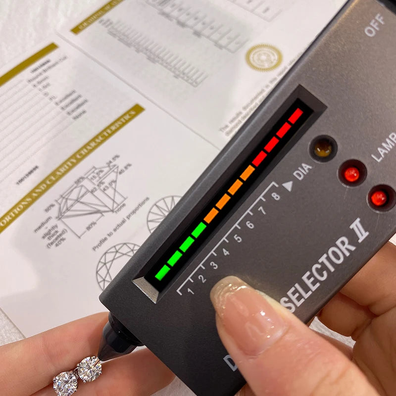 DW D Color Brilliant Round Cut Lab Moissanite Diamond Stud Earrings for Women 925 Sterling Silver Gold Plated Wedding Jewelry